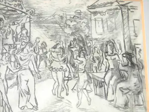 Albert Muis - Gemengde techniek - Feest op het Plein kopen? Bied vanaf 195!