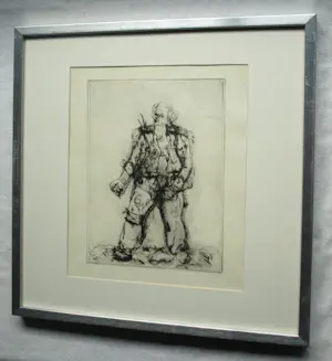 Georg Baselitz - 2 Ingelijste etsen , o.a. Die Falle (‘De val’ , ‘The trap’) uit 1965 kopen? Bied vanaf 1!