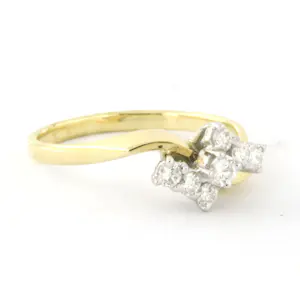 14k bicolour gouden ring met briljant geslepen diamant tot. 0.25ct – F/G - VS/SI kopen? Bied vanaf 275!