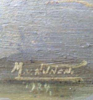 Niet of onleesbaar gesigneerd - Naïeve kunststroming - Kippen op het erf - 1924 kopen? Bied vanaf 1!