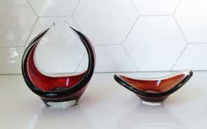 Per Lutken - Kastrup-Holmegaard - Twee vrijgevormde schalen - Glas verkocht voor € 75!