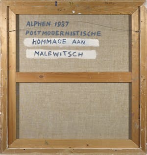 Jacques van Alphen - Olieverf op doek, Postmodernistische Hommage aan Malevich - Ingelijst kopen? Bied vanaf 1!