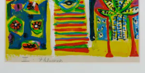 Gertie Janssen - Gouache en potlood op papier, Drieluik, I, II, III - Ingelijst kopen? Bied vanaf 70!