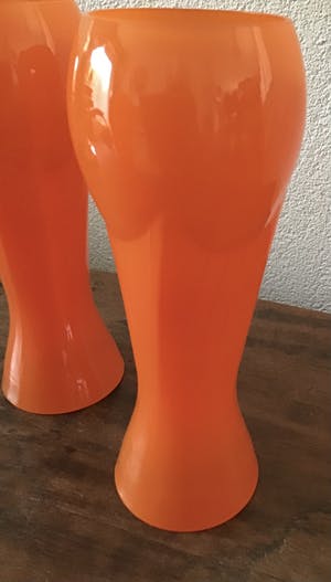 Niet of onleesbaar gesigneerd - 3 oranje vazen art deco kopen? Bied vanaf 1!