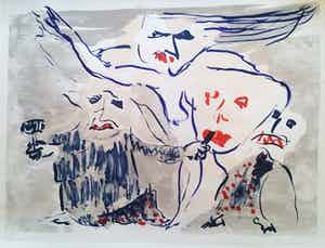 Reinhoud D'Haese - ‘le sculpteur et son modele’, litho met beperkte oplage verkocht voor € 185!