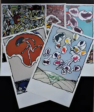 Pierre Alechinsky - SET van 5 Kleurenoffset-litho,s uit de FLYING OBJECT SERIE uit 1978 kopen? Bied vanaf 1!
