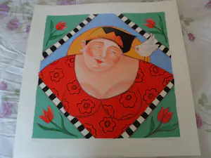 Ada Breedveld - Zeefdruk. Titel, "Bloemen Koningin " . kopen? Bied vanaf 50!