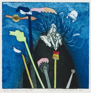 Michel van Overbeeke - Kleurenets met bladgoud, Aware away III kopen? Bied vanaf 1!