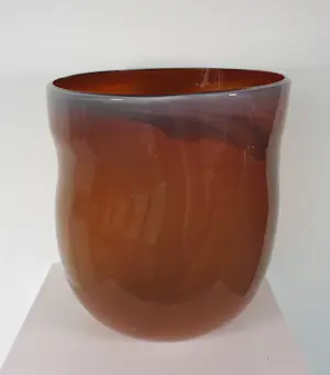 Bernard Heesen - Glasobject, Zeer grote oranje vaas kopen? Bied vanaf 200!