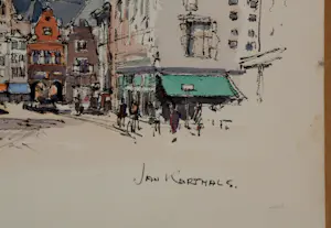 Jan Korthals - Aquarel: Grote markt in Nijmegen - 1963 kopen? Bied vanaf 115!