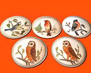 Porzellanfabrik W. Goebel - Relief Wandteller 5er Set Porzellan "Vögel" aus der Wildlife Serie 70er Jahren kopen? Bied vanaf 48!