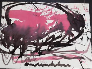 Anton Heyboer - groot schilderij op papier, Vinkevener, handgesigneerd kopen? Bied vanaf 250!