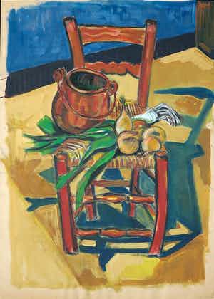 Joe Wols - Acryl op papier, Zonder titel verkocht voor € 61!