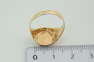 50 - Fraai gedetailleerde 18 Krt bi-color gouden ring - zegel model kopen? Bied vanaf 135!