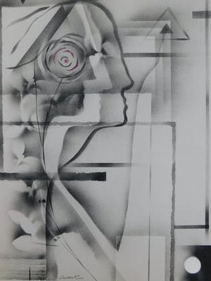 Gislain Dussart - Composition with Rose kopen? Bied vanaf 25!