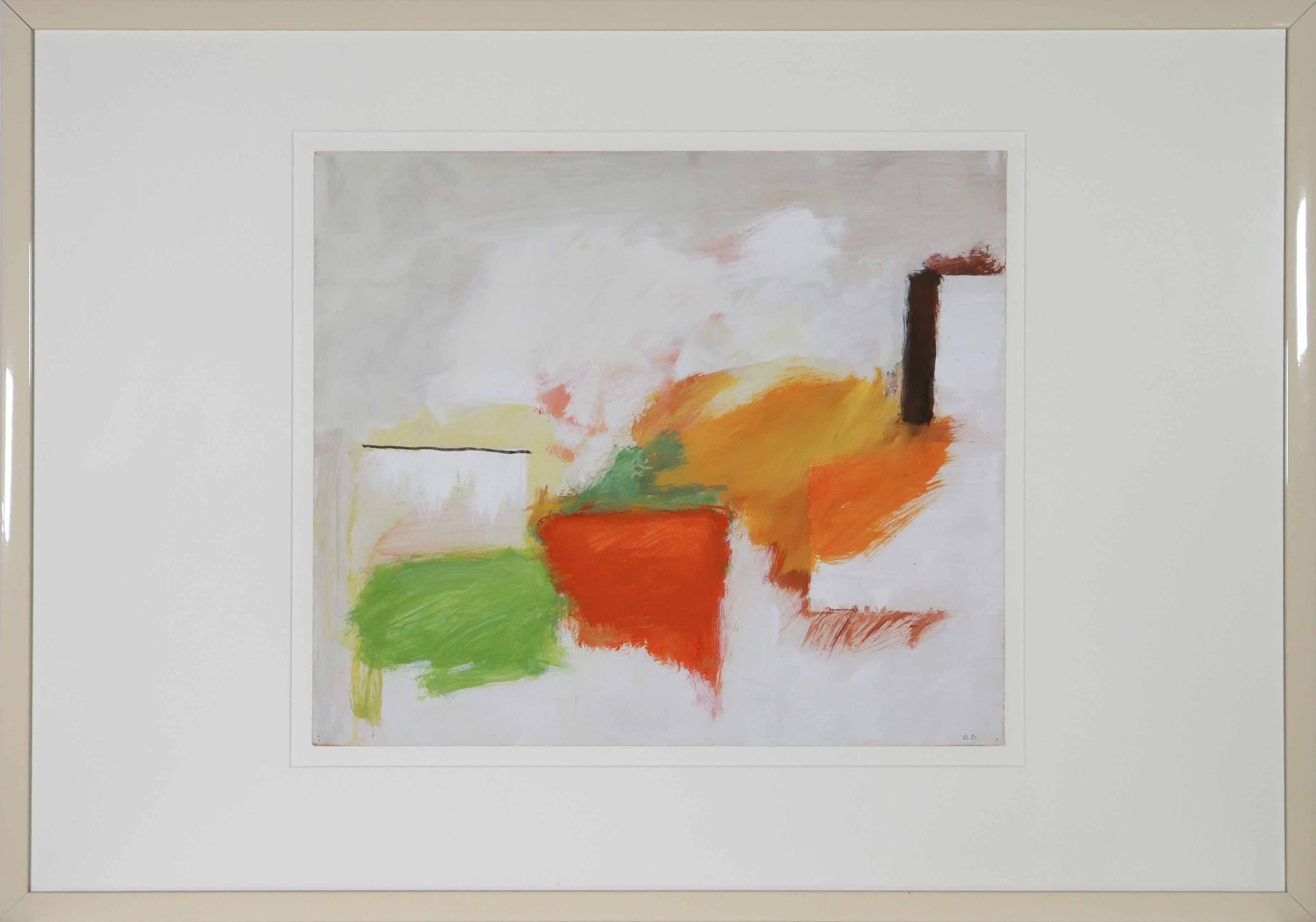 Eugène Brands - Gouache, Landschap, een compositie - Ingelijst kopen? Bied vanaf 1250!
