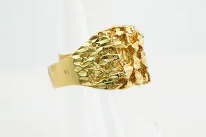 15 - Surinaamse - massief 18 Krt - geelgouden unisex "nugget" ring kopen? Bied vanaf 540!