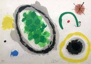 Joan Miro - HANDGESIGNEERDE kleurenlitho - 'Le Lézard aux Plumes d'Or - 1967 verkocht voor € 1100!