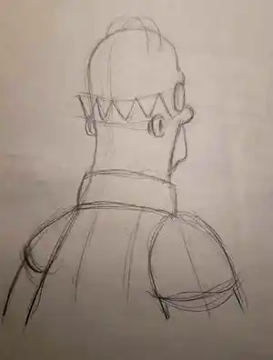 Matt Groening - originele productietekening The Simpsons, Homer, ingelijst + Certificaat verkocht voor € 90!