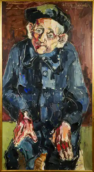 Adrian Stahlecker - Olieverf op doek, De oude visser - Ingelijst (Groot) verkocht voor € 110!