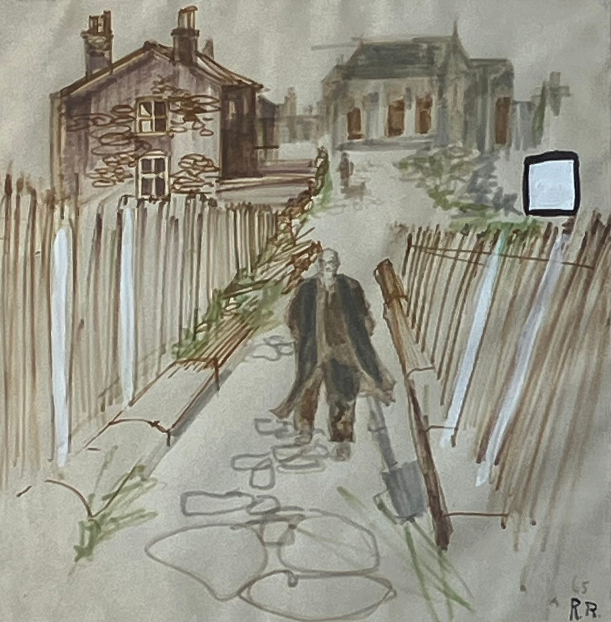 Roger Raveel - Landschap met wit vierkant kopen? Bied vanaf 175!