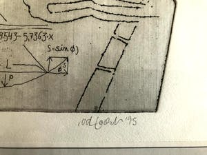Klaus van der Locht - Abstracte compositie - Ets, Ingelijst kopen? Bied vanaf 35!