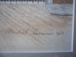 Michiel Laernoes - Aquarel, van de Gemeente gas fabriek te Den Haag kopen? Bied vanaf 10!