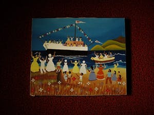 Niet of onleesbaar gesigneerd - Braziliaanse naieve kunst 1979 "in de haven van Rio de Janeiro" gesigneerd kopen? Bied vanaf 10!