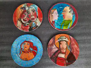 Piet Schopping - Borden atelier Amelpoort verkocht voor € 35!