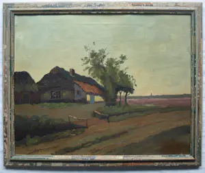 Aris Knikker - Ingelijst , Olieverf op doek , Boerderij – Gesigneerd - Lijst, 46 x 56 cm. kopen? Bied vanaf 1!