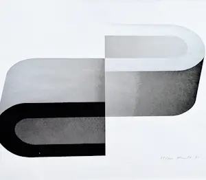 Yvonne Kracht - een in 1971 gemaakte monochrome zeefdruk - Abstractie - bep. oplage (55/200) kopen? Bied vanaf 75!