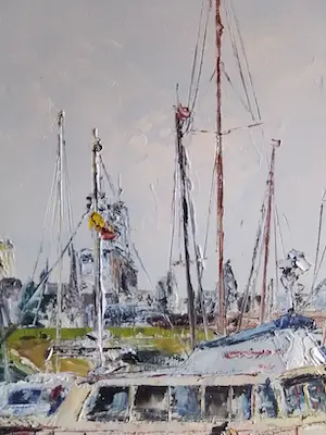 Niet of onleesbaar gesigneerd - Zicht op jachthaven van Antwerpen kopen? Bied vanaf 1!