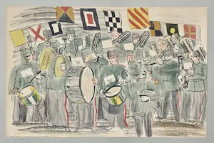 Raoul Dufy - La Fanfare (The band) 1949 grosse Original-Farblithographie School Prints kopen? Bied vanaf 780!