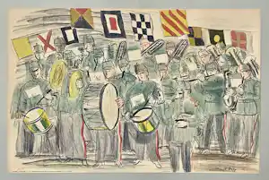 Raoul Dufy - La Fanfare (The band) 1949 grosse Original-Farblithographie School Prints kopen? Bied vanaf 780!
