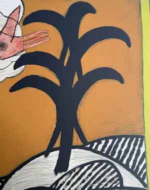 Corneille - handgesigneerde kleurenlitho | 'Nu bleu sous un oiseau' | 1989 kopen? Bied vanaf 350!
