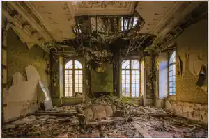Astrid Boers - C-print op alubond, Oh what a mess - Ingelijst (Zeer groot) verkocht voor € 200!