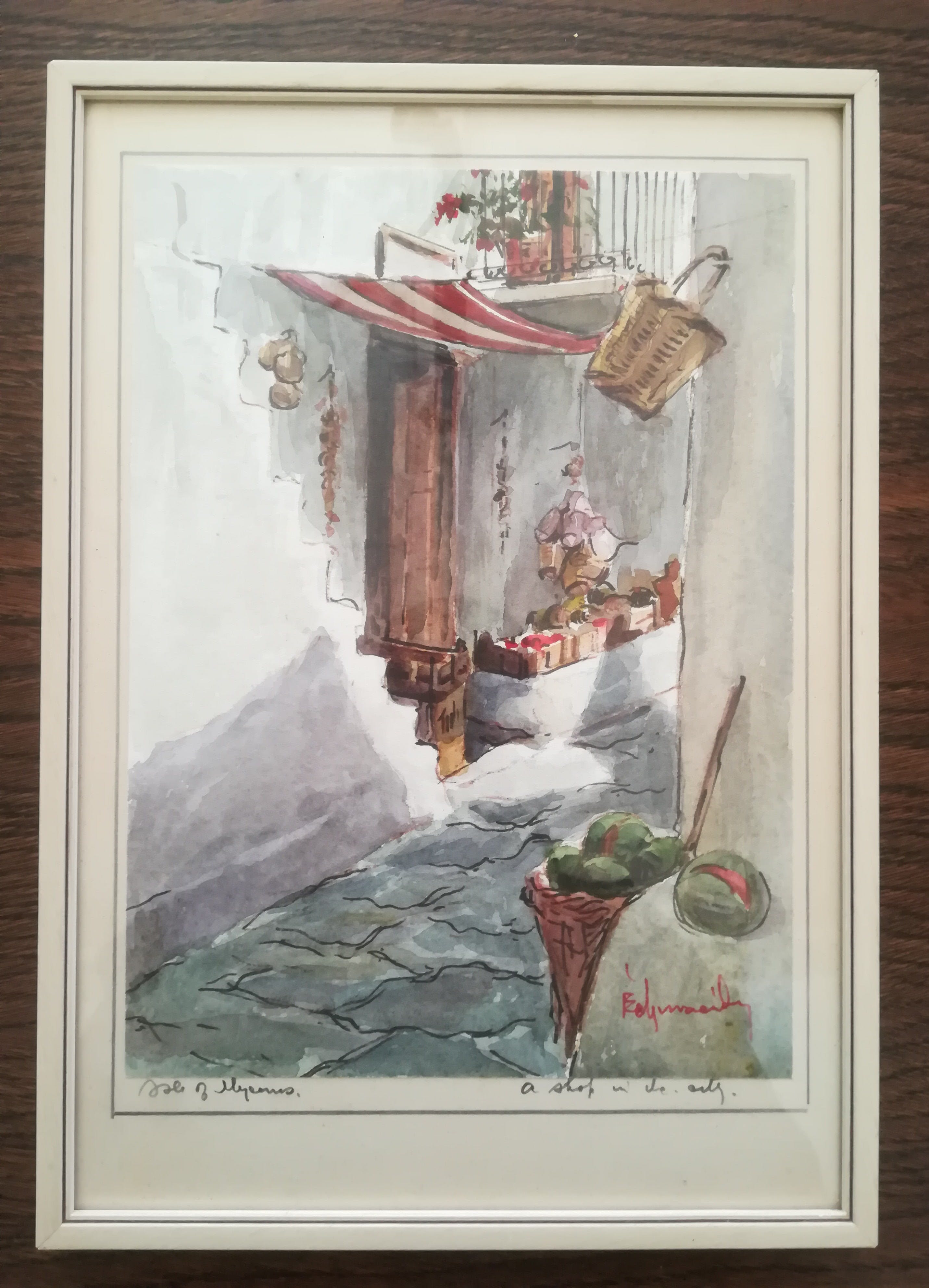 Niet of onleesbaar gesigneerd - Isle of Mykonos "A Shop in the alley" kopen? Bied vanaf 1!
