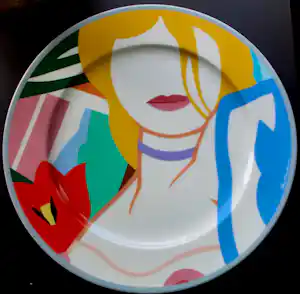 Tom Wesselmann - Porseleinen bord: 'Blonde Vivienne' kopen? Bied vanaf 495!
