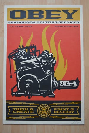 Shepard Fairey - Think & create / Print & destroy. kopen? Bied vanaf 75!