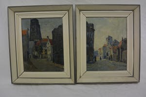 Christiaan Soer - Twee Stadsgezichten kopen? Bied vanaf 50!