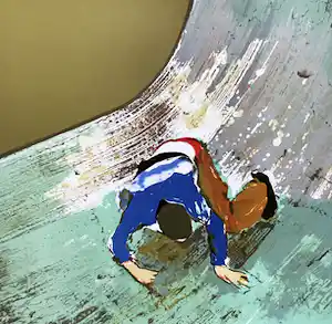 Koen Vermeule - Skater half-pipe, zeefdruk gesigneerd verkocht voor € 125!