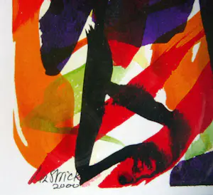 Liz Strick - Figuren abstract -monotype 2000- kopen? Bied vanaf 60!