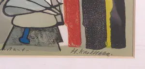 Herman Krikhaar - Zeefdruk, Portret constant - Ingelijst kopen? Bied vanaf 1!