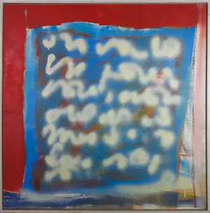 Ludmila Danon - Olieverf en spuitbus op paneel, Letter no. 2 - Ingelijst kopen? Bied vanaf 80!