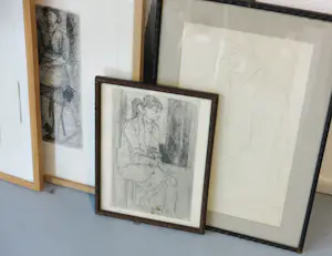 Janus Nuiten - Lot van 6 werken op papier, Vrouwfiguren kopen? Bied vanaf 40!