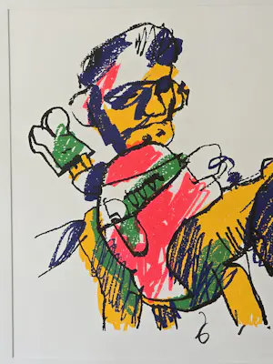 Herman Brood - Man met Paard - Handgesigneerd - 27/200 kopen? Bied vanaf 430!
