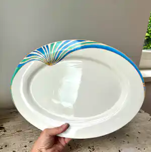 Villeroy en Boch - Villeroy & Boch Ovale serveerschaal uit de Lago-serie, Memphis Era, 1980 kopen? Bied vanaf 29!