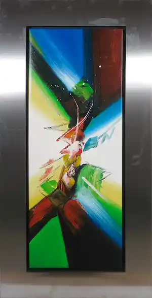 Lee Cole - Acryl op doek, Zonder titel - Ingelijst (Groot) verkocht voor € 40!
