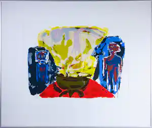 John Lie a Fo - Zeefdruk op papier, Zonder titel - Ingelijst kopen? Bied vanaf 20!