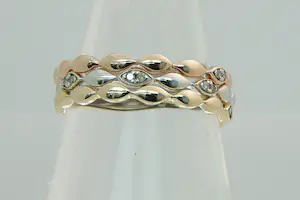 33-Drie Elegante 9Krt rosé & wit & geel dames ringen - met diamant kopen? Bied vanaf 100!